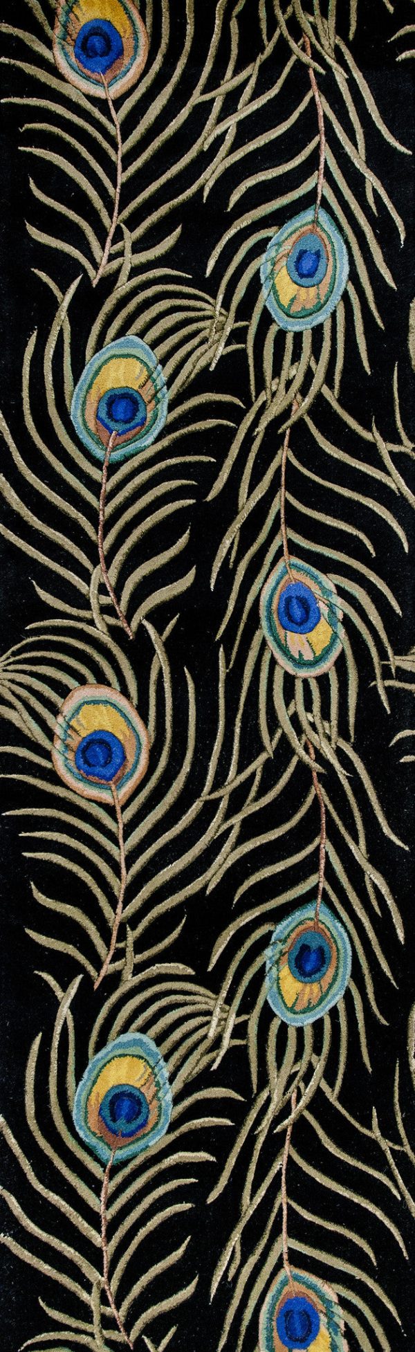 KAS Catalina 0738 Black Peacock Feathers Area Rug on Sale