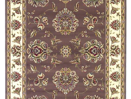 KAS Cambridge 7341 Plum Ivory Floral Mahal Area Rug Cheap