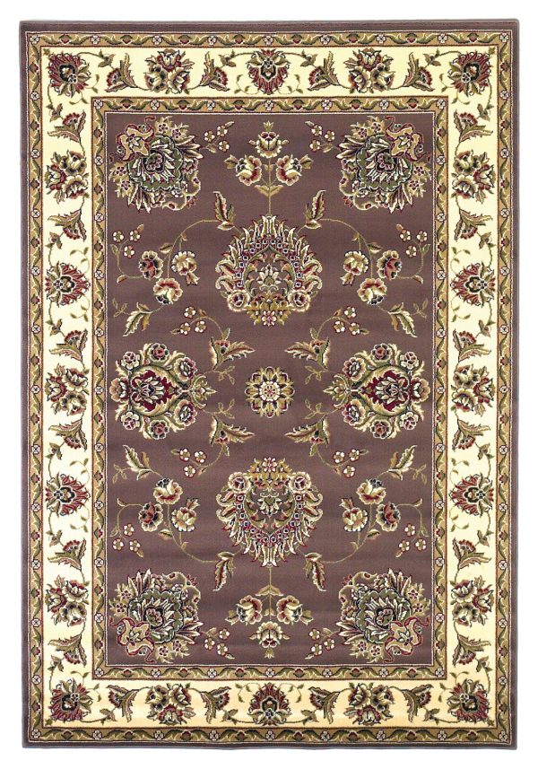 KAS Cambridge 7341 Plum Ivory Floral Mahal Area Rug Cheap