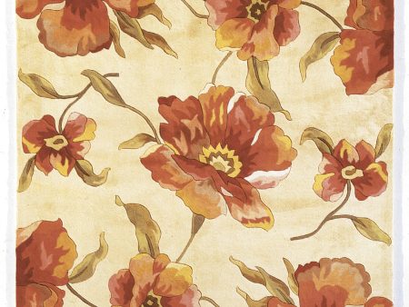 KAS Catalina 0766 Ivory Poppies Area Rug Online Hot Sale