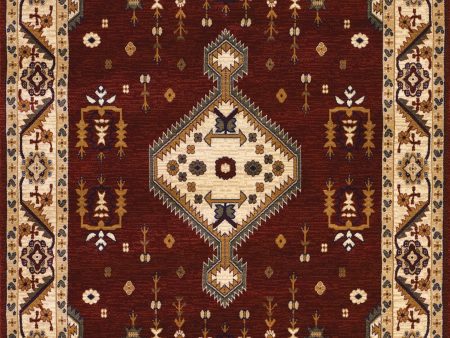 Couristan Anatolia Tribal Diamond Red Cream Area Rug Online