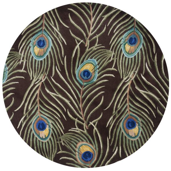 KAS Catalina 0748 Mocha Peacock Feathers Area Rug For Cheap