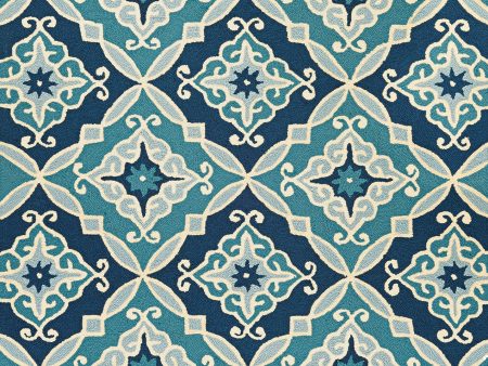 Couristan Beachfront Sea Glass Cobalt Azure Area Rug Supply