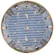 KAS Colonial 1335 Blue Light Houses Area Rug Discount