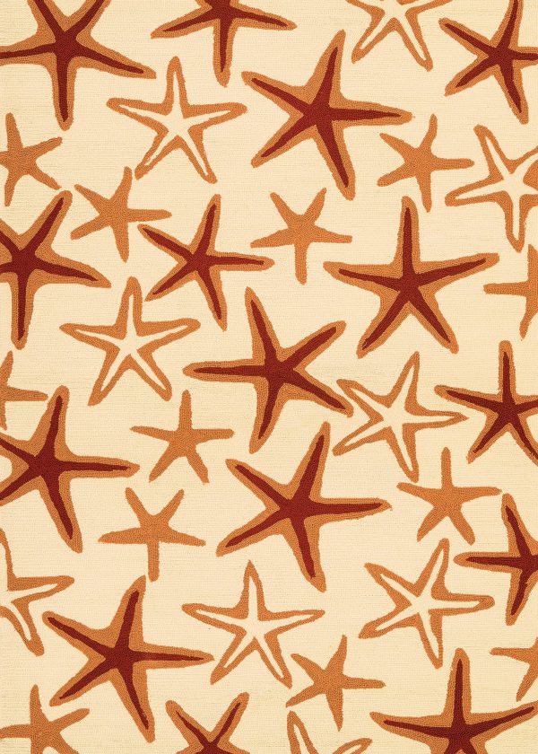 Couristan Beachfront Starfish Ivory Coral Area Rug Online now