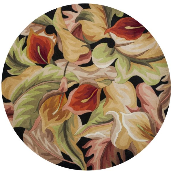 KAS Catalina 0759 Black Calla Lilies Area Rug Supply