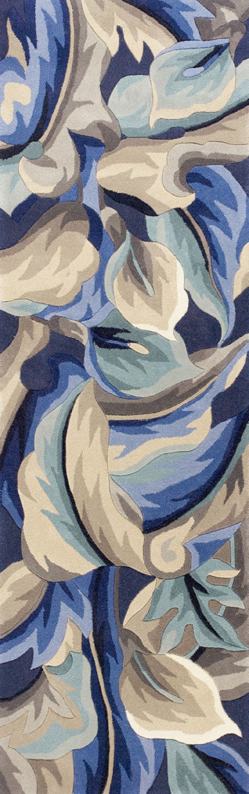 KAS Catalina 0756 Blue Calla Lillies Area Rug Supply