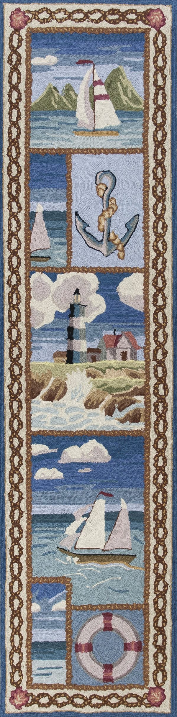 KAS Colonial 1806 Blue Coastal Views Area Rug For Sale