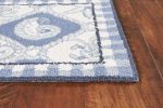 KAS Colonial 1807 Blue Ivory Nautical Panel Area Rug For Sale