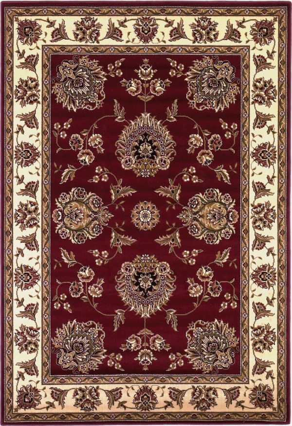 KAS Cambridge 7340 Red Ivory Floral Mahal Area Rug Fashion