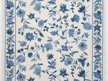 KAS Colonial 1727 Ivory Blue Floral Area Rug Sale