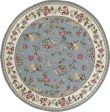 KAS Colonial 1728 Slate Blue Ivory Floral Area Rug Online Sale