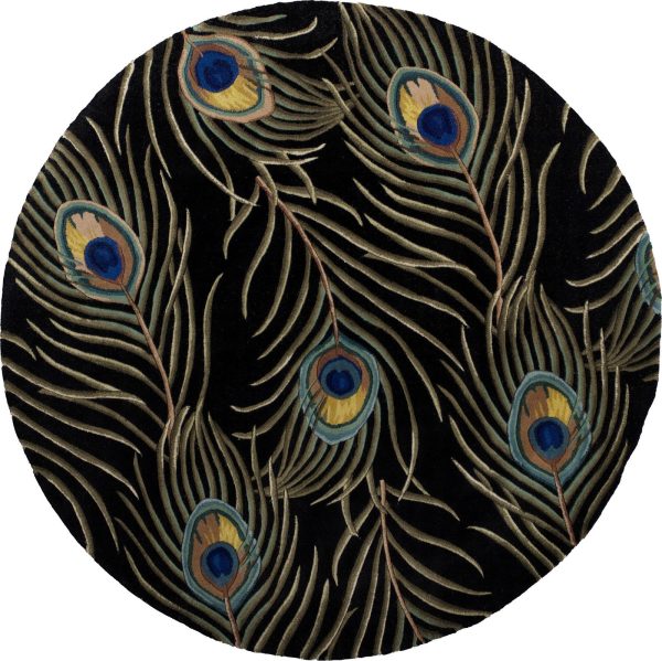 KAS Catalina 0738 Black Peacock Feathers Area Rug on Sale