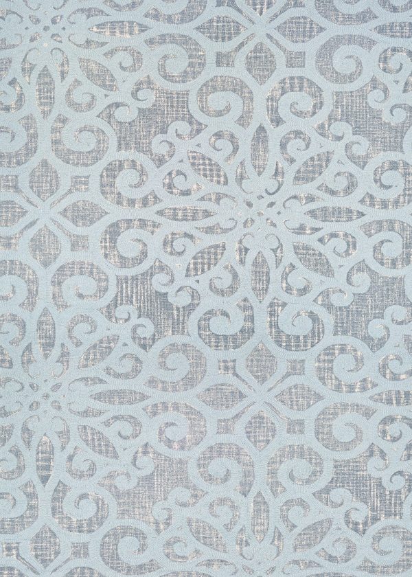 Couristan Bowery Livonia Sky Blue Ivory Area Rug Hot on Sale