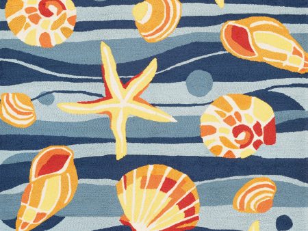 Couristan Beachfront Gold Beach Azure Navy Citrus Area Rug Online Hot Sale