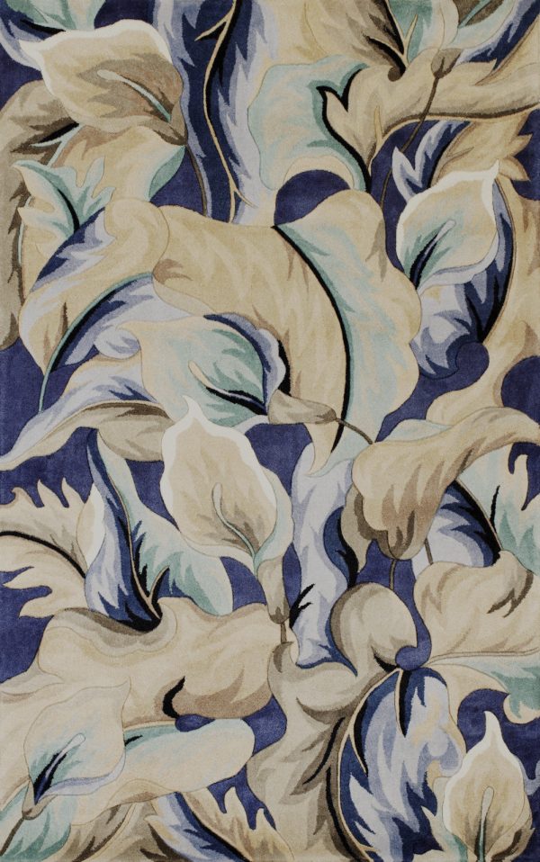 KAS Catalina 0756 Blue Calla Lillies Area Rug Supply