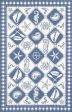 KAS Colonial 1807 Blue Ivory Nautical Panel Area Rug For Sale