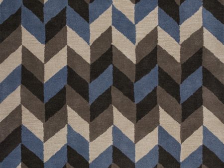 KAS Chelsea 2383 Slate Grey Chevron Area Rug Discount