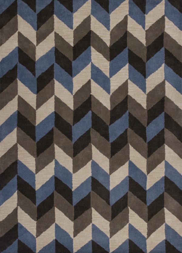 KAS Chelsea 2383 Slate Grey Chevron Area Rug Discount