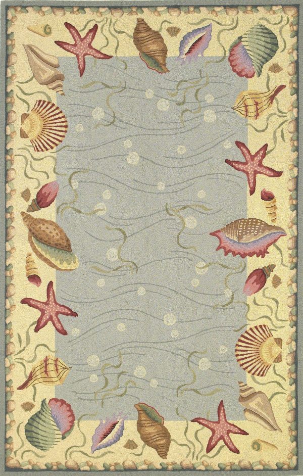 KAS Colonial 1804 Blue Ivory Ocean Surprise Area Rug Discount