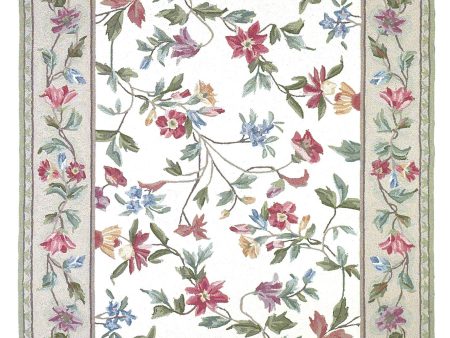 KAS Colonial 1707 Ivory Floral Vine Area Rug Hot on Sale