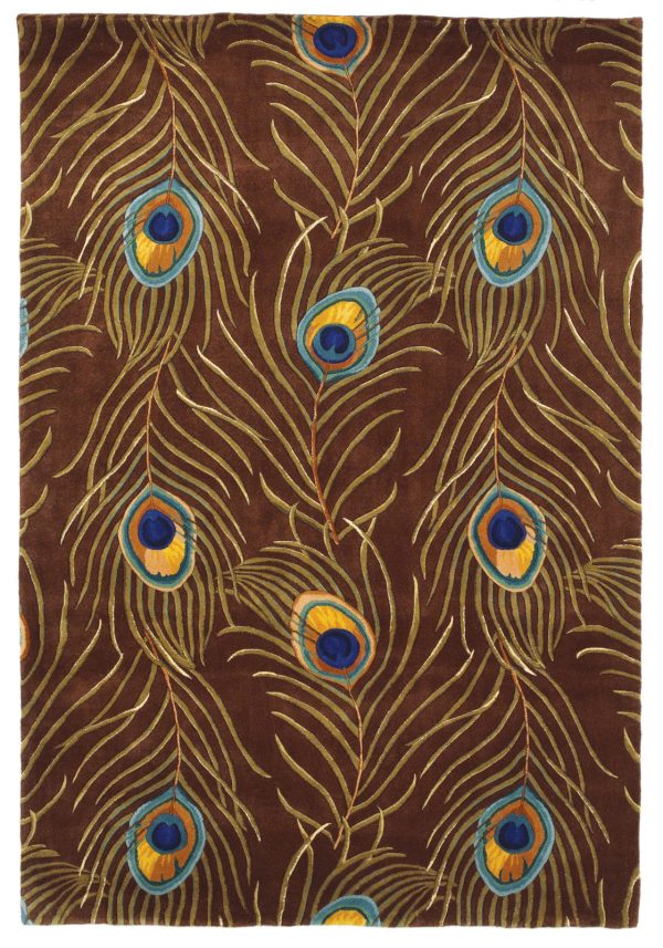 KAS Catalina 0748 Mocha Peacock Feathers Area Rug For Cheap