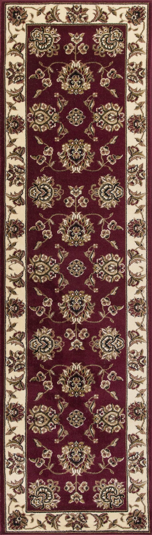 KAS Cambridge 7340 Red Ivory Floral Mahal Area Rug Fashion