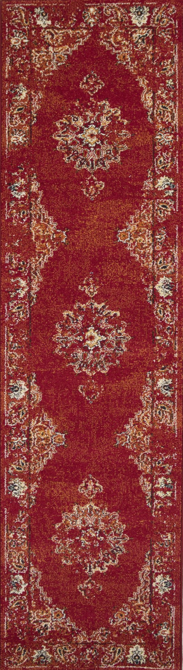 KAS Home Vintage 1300 Burnt Red Medallia Area Rug by Bob Mackie Online Sale