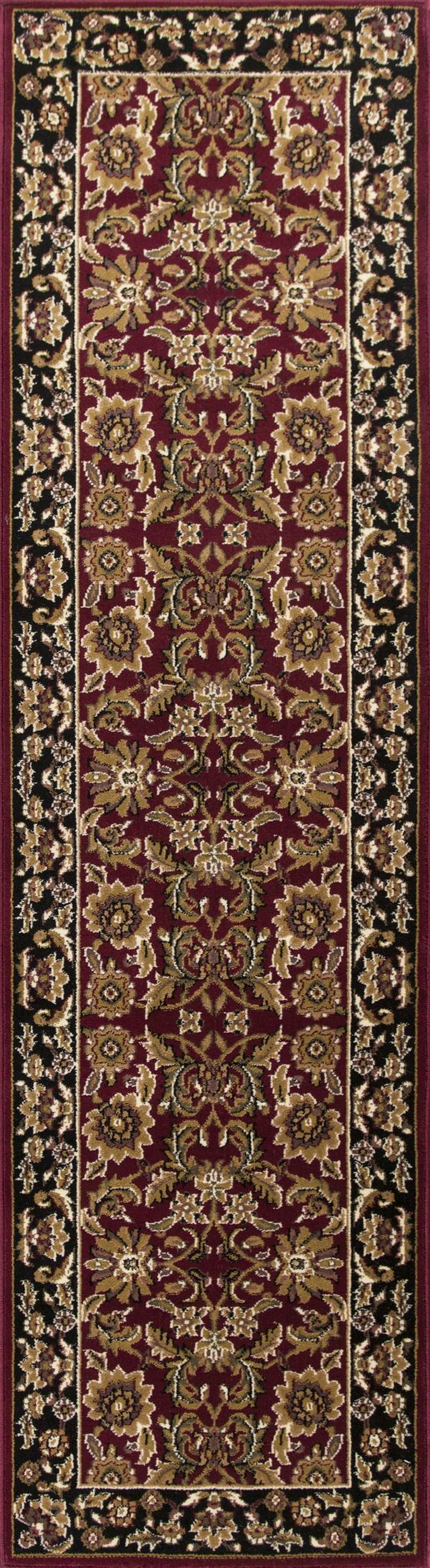 KAS Cambridge 7301 Red Black Kashan Area Rug Online Sale