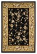 KAS Cambridge 7336 Black Beige Floral Delight Area Rug For Sale