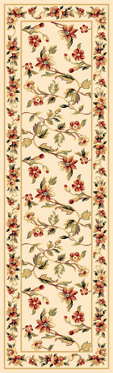 KAS Cambridge 7331 Ivory Floral Vine Area Rug For Cheap