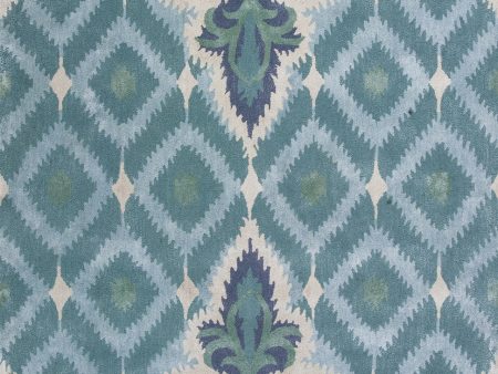 KAS Home 1007 Blue Green Opulence Area Rug by Bob Mackie For Sale