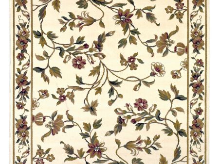 KAS Cambridge 7331 Ivory Floral Vine Area Rug For Cheap