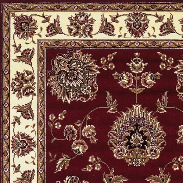 KAS Cambridge 7340 Red Ivory Floral Mahal Area Rug Fashion