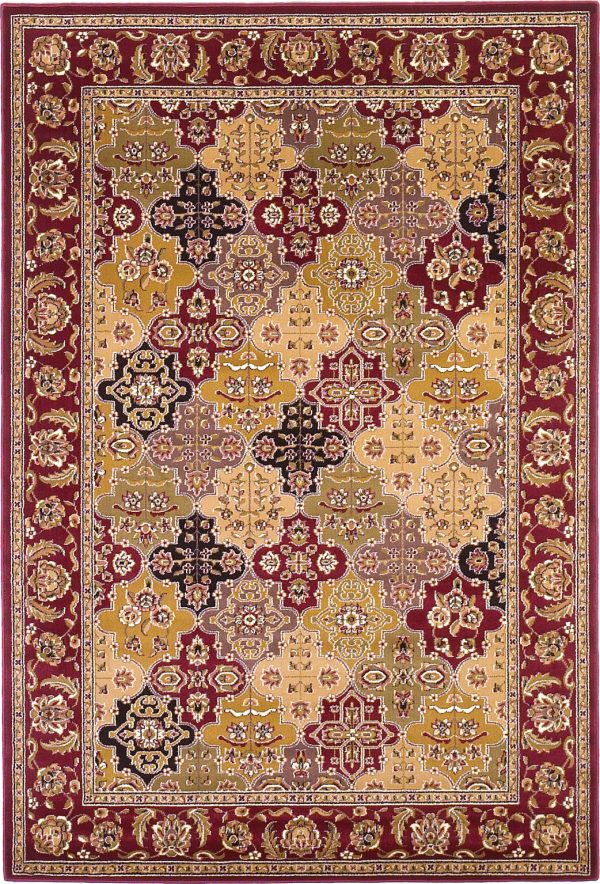 KAS Cambridge 7325 Red Kashan Panel Area Rug on Sale