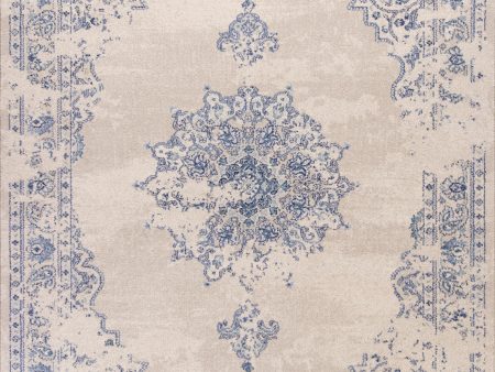 KAS Home Vintage 1303 Sky Blue Medallia Area Rug by Bob Mackie Hot on Sale