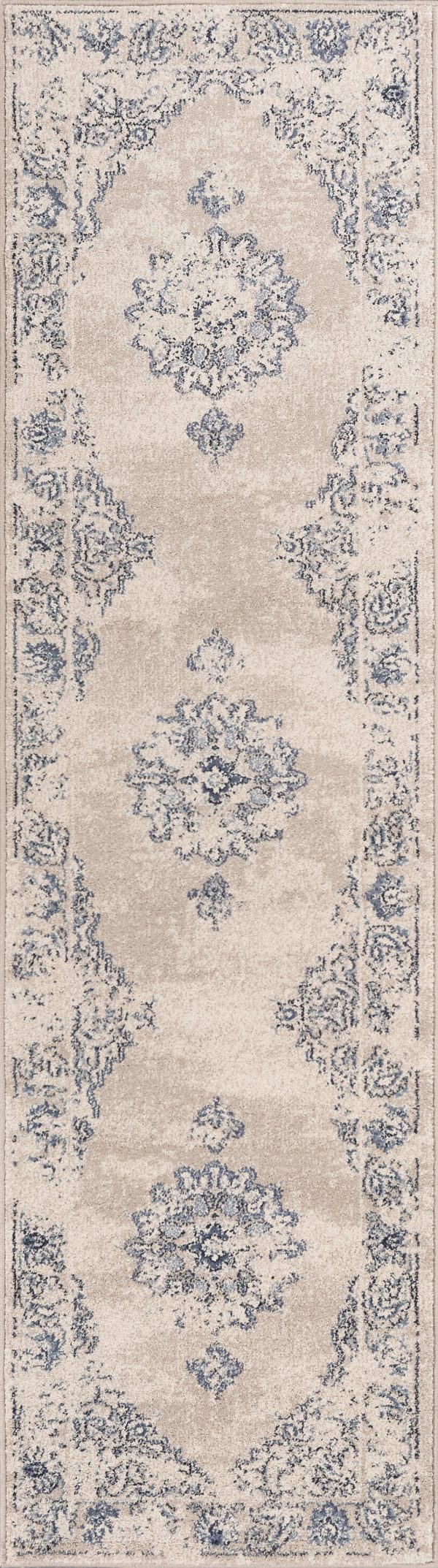 KAS Home Vintage 1303 Sky Blue Medallia Area Rug by Bob Mackie Hot on Sale