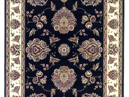 KAS Cambridge 7339 Black Ivory Floral Mahal Area Rug Online Hot Sale