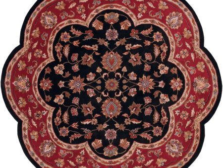 LR Resources Shapes 10752 Black Red Area Rug For Cheap