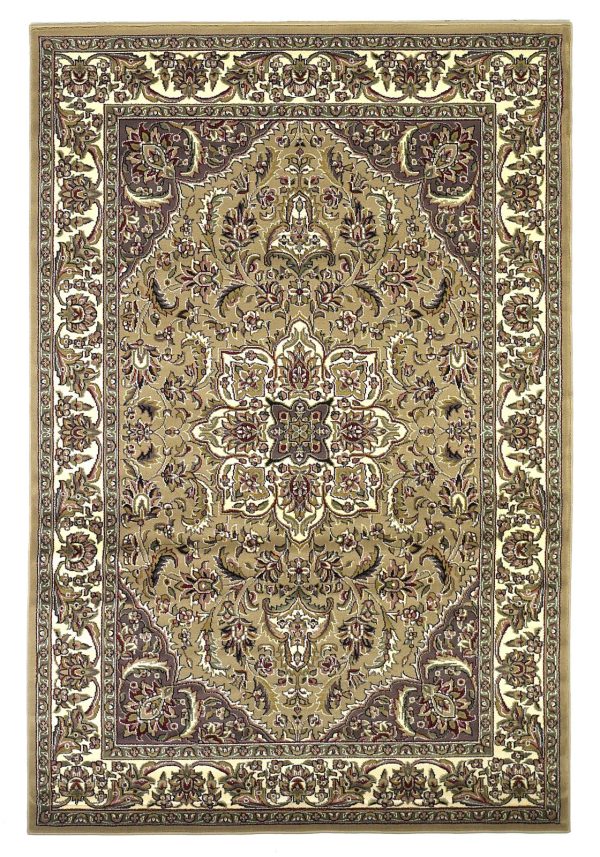 KAS Cambridge 7328 Beige Ivory Kashan Medallion Area Rug Sale