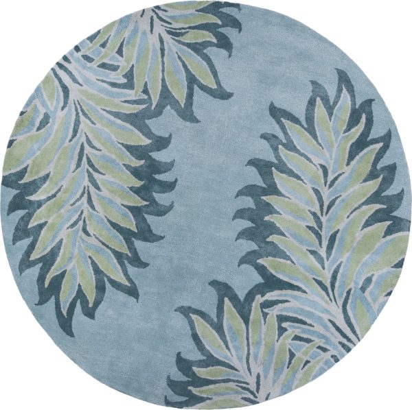 KAS Home 1002 Ice Blue Folia Area Rug by Bob Mackie on Sale