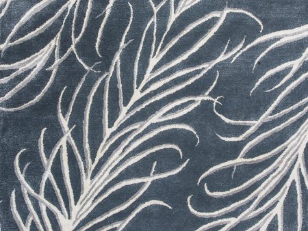 KAS Home 1009 Slate Grey Plume Area Rug by Bob Mackie on Sale