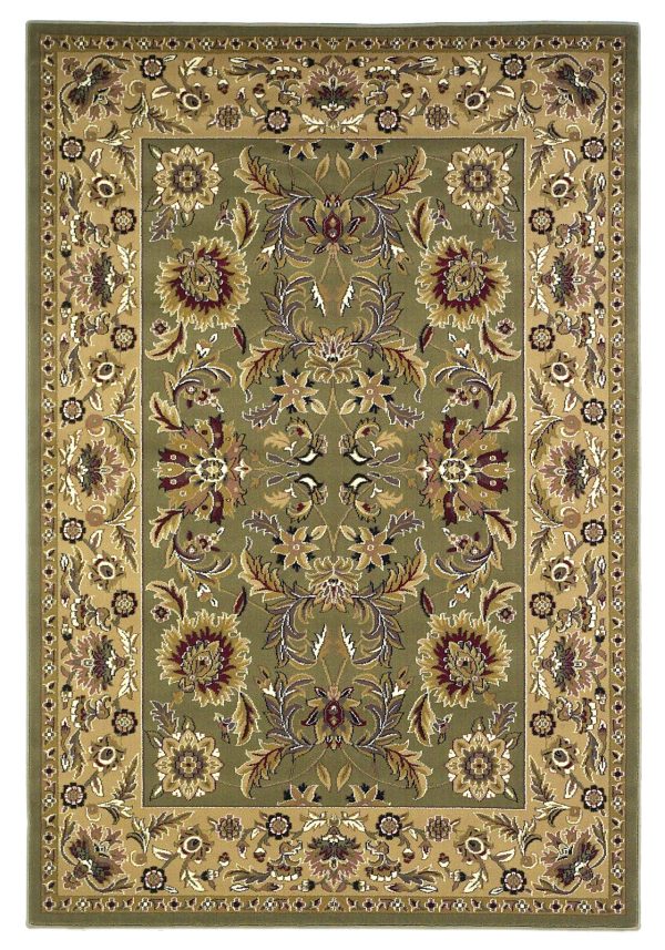 KAS Cambridge 7304 Green Taupe Kashan Area Rug on Sale