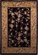 KAS Cambridge 7336 Black Beige Floral Delight Area Rug For Sale