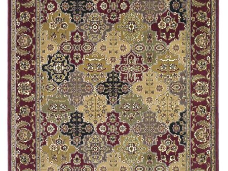 KAS Cambridge 7325 Red Kashan Panel Area Rug on Sale