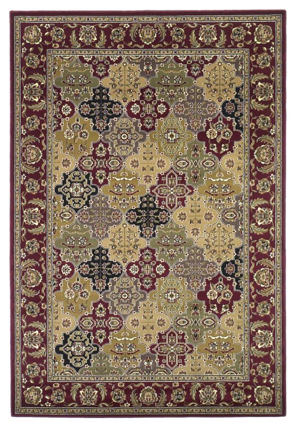 KAS Cambridge 7325 Red Kashan Panel Area Rug on Sale