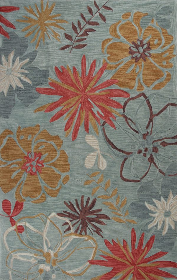 KAS Anise 2415 Ocean Wildflowers Area Rug Online Hot Sale