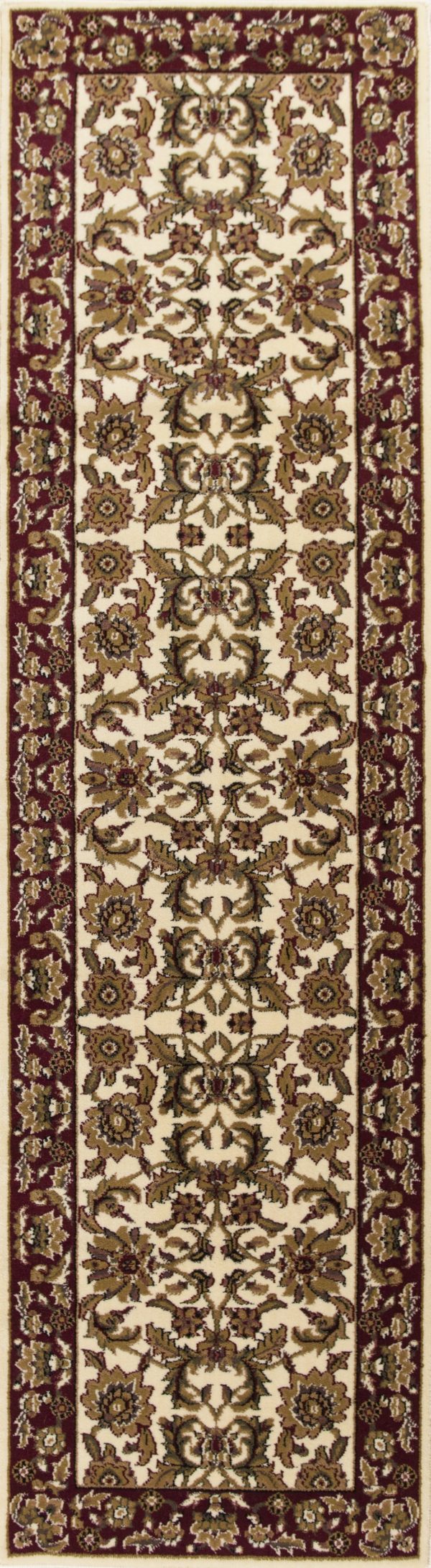 KAS Cambridge 7303 Ivory Red Kashan Area Rug For Sale