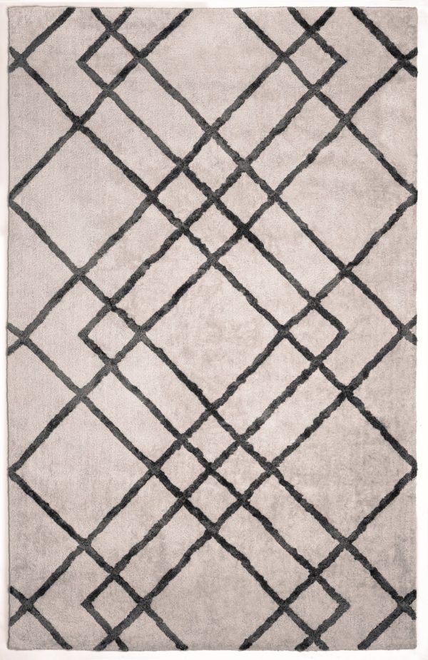 JazzyFloors Astralis 0612 Diamond Dogs Ivory Gray Area Rug Hot on Sale