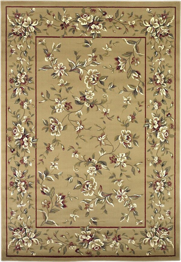 KAS Cambridge 7338 Beige Floral Delight Area Rug Cheap